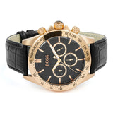 Hugo Boss Ikon Black Dial Black Leather Strap Watch for Men - 1513179 Authentic Buy Shop Now