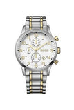 Hugo Boss Areoliner Chronograph White Dial Two Tone Steel Strap Watch for Men - 1513236 Authentic Buy Shop Now