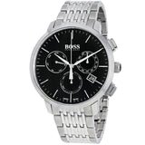 Hugo Boss Associate Black Dial Silver Steel Strap Watch for Men - 1513267 Authentic Buy Shop Now