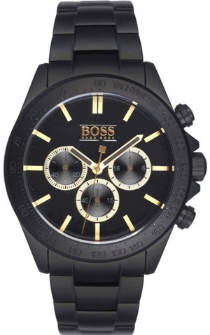 Hugo Boss Ikon Black Dial Black Steel Strap Watch for Men - 1513278 Authentic Buy Shop Now