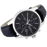 Hugo Boss Jet Black Dial Black Leather Strap Watch for Men - 1513279 Authentic Buy Shop Now