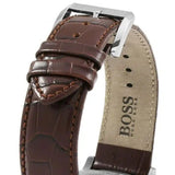 Hugo Boss Jet Chronograph Quartz Silver Dial Brown Leather Strap Watch For Men - HB1513280 Authentic Buy Shop Now
