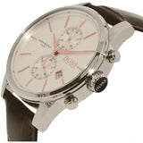 Hugo Boss Jet White Dial Brown Leather Strap Watch for Men - 1513280 Authentic Buy Shop Now
