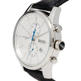 Hugo Boss Jet Silver Dial Black Leather Strap Watch for Men - 1513282 Authentic Buy Shop Now