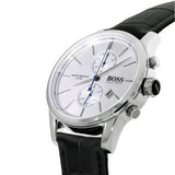 Hugo Boss Jet Silver Dial Black Leather Strap Watch for Men - 1513282 Authentic Buy Shop Now