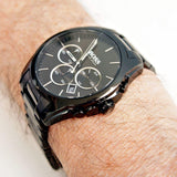 Hugo Boss Onyx Black Dial Black Leather Strap Watch for Men - 1513367 Authentic Buy Shop Now