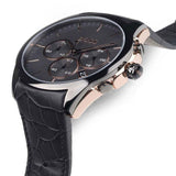 Hugo Boss Onyx Chronograph Grey Dial Black Leather Strap Watch For Men - HB1513366 Authentic Buy Shop Now