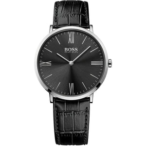 Hugo Boss Jackson Black Dial Black Leather Strap Watch for Men - 1513369 Authentic Buy Shop Now