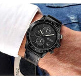Hugo Boss Rafale Chronograph Black Dial Black Leather Strap Watch For Men - 1513389 Authentic Buy Shop Now