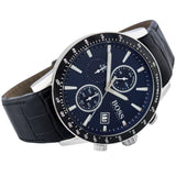 Hugo Boss Rafale Chronograph Blue Dial Black Leather Strap Watch For Men - 1513391 Authentic Buy Shop Now