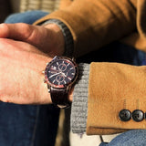 Hugo Boss Rafale Chronograph Brown Dial Brown Leather Strap Watch For Men - 1513392 Authentic Buy Shop Now