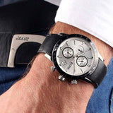 Hugo Boss Rafale Chronograh Quartz White Dial Black Leather Strap Watch For Men - HB1513403 Authentic Buy Shop Now