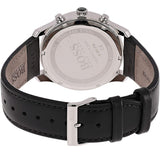 Hugo Boss Time One Chronograph Black Dial Black Leather Strap Watch for Men - 1513430 Authentic Buy Shop Now