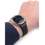 Hugo Boss Time One Chronograph Black Dial Black Leather Strap Watch for Men - 1513430 Authentic Buy Shop Now
