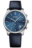 Hugo Boss Time One Blue Dial Black Leather Strap Watch for Men - 1513431 Authentic Buy Shop Now