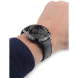 Hugo Boss Rafale Chronograph Grey Dial Grey Leather Strap Watch For Men - 1513445 Authentic Buy Shop Now