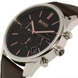 Hugo Boss Time One Black Dial Brown Leather Strap Watch for Men - 1513448 Authentic Buy Shop Now