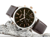 Hugo Boss Time One Black Dial Brown Leather Strap Watch for Men - 1513448 Authentic Buy Shop Now