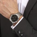 Hugo Boss Grand Prix Black Dial Silver Steel Strap Watch for Men - 1513477 Authentic Buy Shop Now