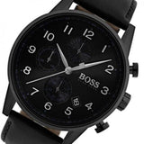 Hugo Boss Navigator Black Dial Black Leather Strap Watch for Men - 1513497 Authentic Buy Shop Now