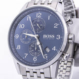 Hugo Boss Navigator Chronograph Blue Dial Silver Steel Strap Watch for Men - 1513498 Authentic Buy Shop Now