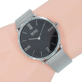 Hugo Boss Jackson Quartz Black Dial Silver Mesh Bracelet Watch For Men - 1513514 Authentic Buy Shop Now