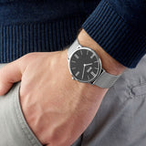 Hugo Boss Jackson Quartz Black Dial Silver Mesh Bracelet Watch For Men - 1513514 Authentic Buy Shop Now