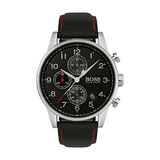 Hugo Boss Navigator Black Dial Black Leather Strap Watch for Men - 1513535 Authentic Buy Shop Now