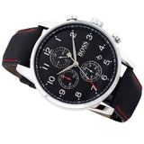 Hugo Boss Navigator Black Dial Black Leather Strap Watch for Men - 1513535 Authentic Buy Shop Now