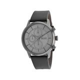 Hugo Boss Architectural Grey Dial Grey Leather Strap Watch for Men - 1513570 Authentic Buy Shop Now