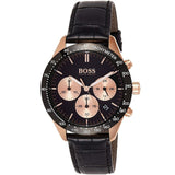 Hugo Boss Talent Chronograph Black Dial Black Leather Strap Watch For Men - 1513580 Authentic Buy Shop Now