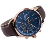 Hugo Boss Grand Prix Blue Dial Brown Leather Strap Watch for Men - 1513604 Authentic Buy Shop Now