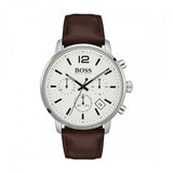 Hugo Boss Attitude White Dial Brown Leather Strap Watch for Men - 1513609 Authentic Buy Shop Now