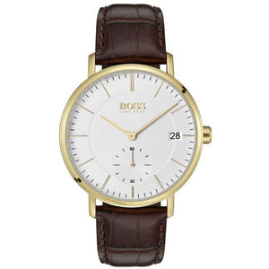 Hugo Boss Corporal White Dial Brown Leather Strap Watch for Men - 1513640 Authentic Buy Shop Now