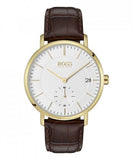 Hugo Boss Corporal White Dial Brown Leather Strap Watch for Men - 1513640 Authentic Buy Shop Now