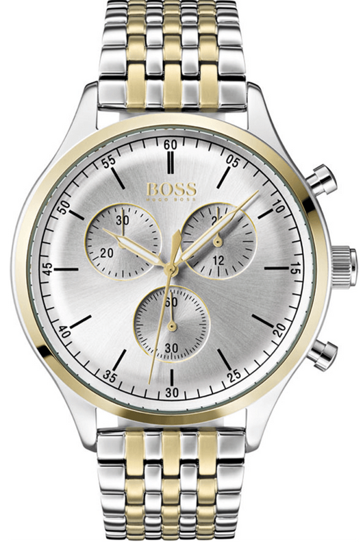 Hugo Boss Companion Silver Dial Two Tone Mesh Bracelet Watch for Men - 1513654 Authentic Buy Shop Now