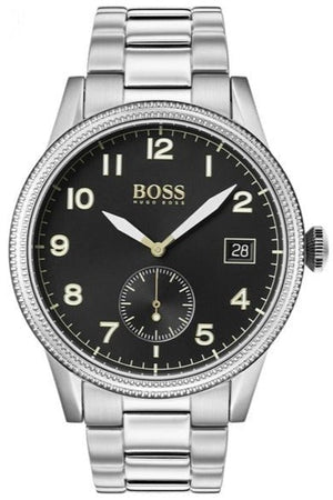 Hugo Boss Legacy Black Dial Silver Steel Strap Watch for Men - 1513671 Authentic Buy Shop Now