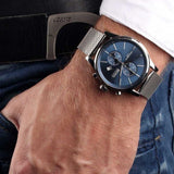 Hugo Boss Jet Blue Dial Gunmetal Mesh Bracelet Watch for Men - 1513677 Authentic Buy Shop Now