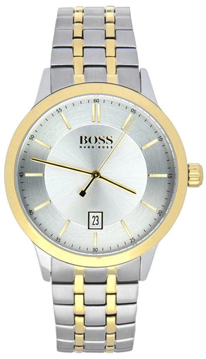 Hugo Boss Classic Silver Dial Two Tone Steel Strap Watch for Men - 1513687 Authentic Buy Shop Now
