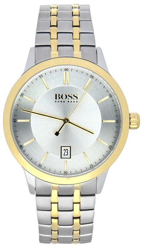 Hugo Boss Classic Silver Dial Two Tone Steel Strap Watch for Men - 1513687 Authentic Buy Shop Now