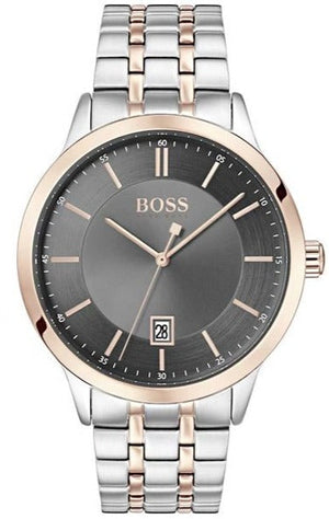 Hugo Boss Classic Grey Dial Two Tone Steel Strap Watch for Men - 1513688 Authentic Buy Shop Now