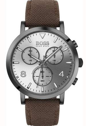 Hugo Boss Spirit White Dial Brown Nylon Strap Watch for Men - 1513690 Authentic Buy Shop Now