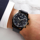 Hugo Boss Pioneer Quartz Blue Dial Blue Leather Strap Watch For Men - 1513711 Authentic Buy Shop Now