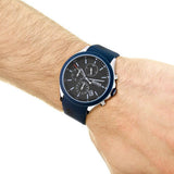 Hugo Boss Velocity Black Dial Blue Rubber Strap Watch for Men - 1513717 Authentic Buy Shop Now