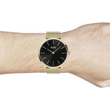 Hugo Boss Horizon Quartz Black Dial Gold Mesh Bracelet Watch For Men - HB1513735 Authentic Buy Shop Now