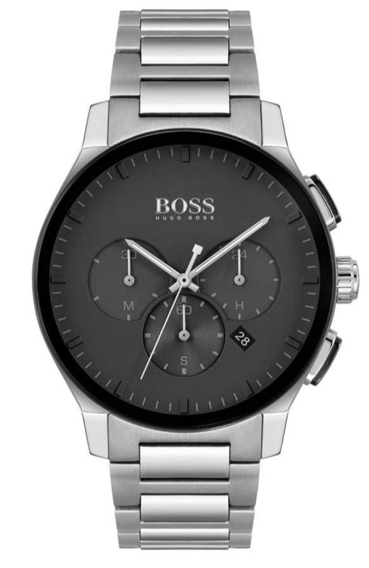 Hugo Boss Peak Black Dial Silver Steel Strap Watch for Men - 1513762 Authentic Buy Shop Now