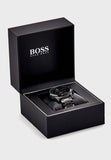 Hugo Boss Skymaster Chronograph Black Dial Black Steel Strap Watch for Men - 1513785 Authentic Buy Shop Now