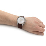 Hugo Boss Skymaster White Dial Brown Leather Strap Watch for Men - 1513786 Authentic Buy Shop Now