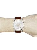 Hugo Boss Skymaster White Dial Brown Leather Strap Watch for Men - 1513786 Authentic Buy Shop Now