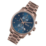 Hugo Boss Skymaster Blue Dial Brown Steel Strap Watch for Men - 1513788 Authentic Buy Shop Now